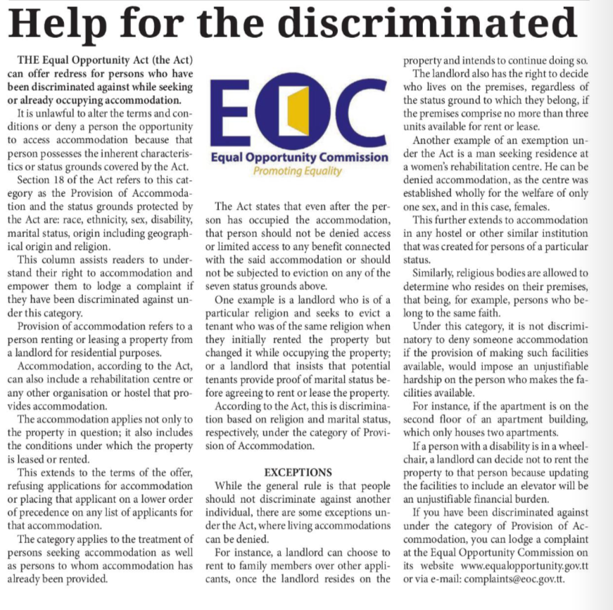 Help for the Discriminated